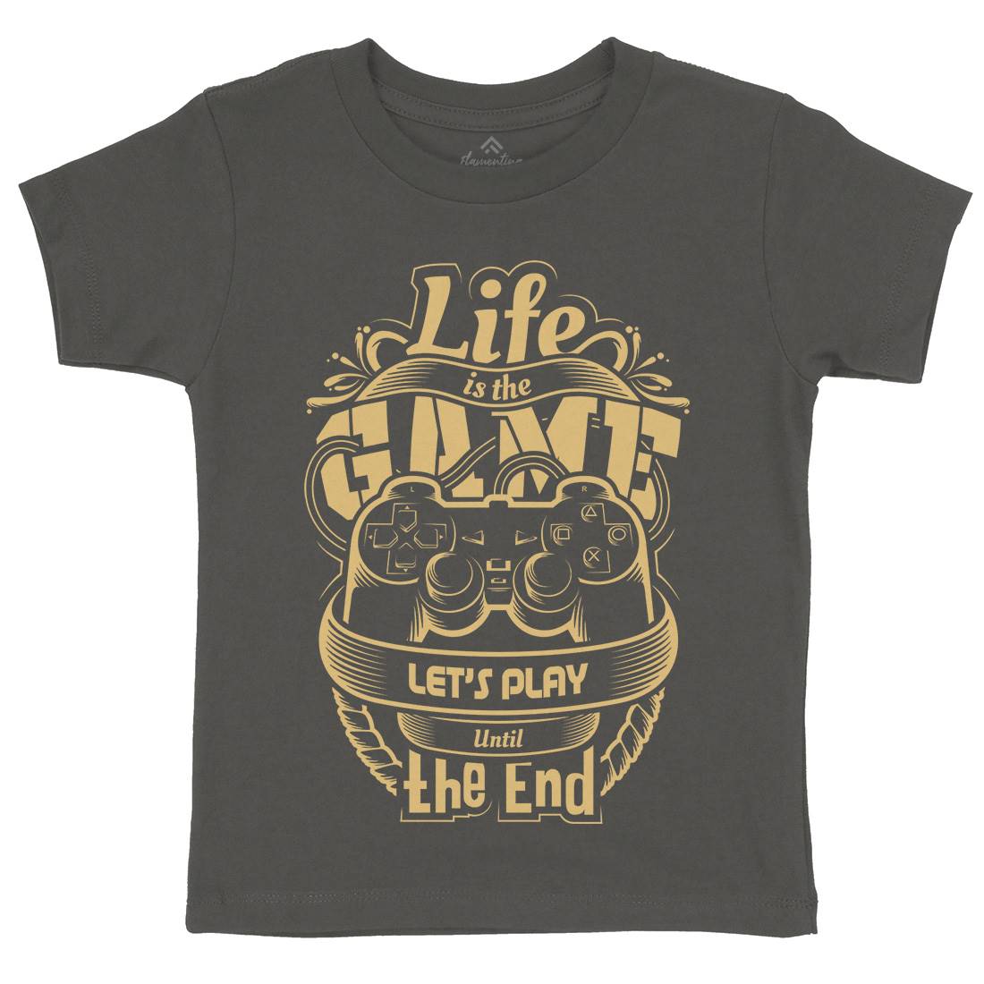 Life Is Game Kids Crew Neck T-Shirt Geek D055