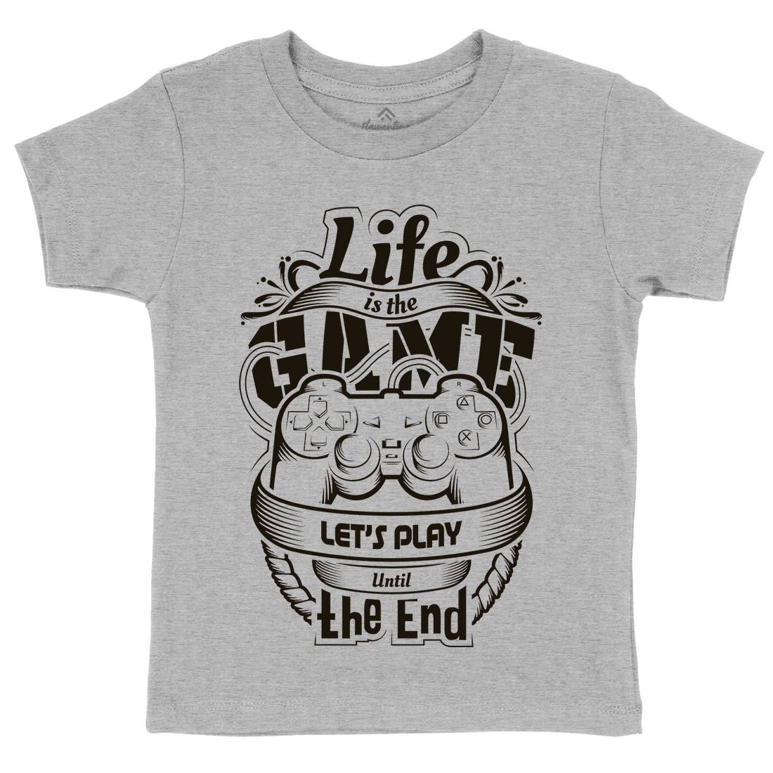 Life Is Game Kids Organic Crew Neck T-Shirt Geek D055