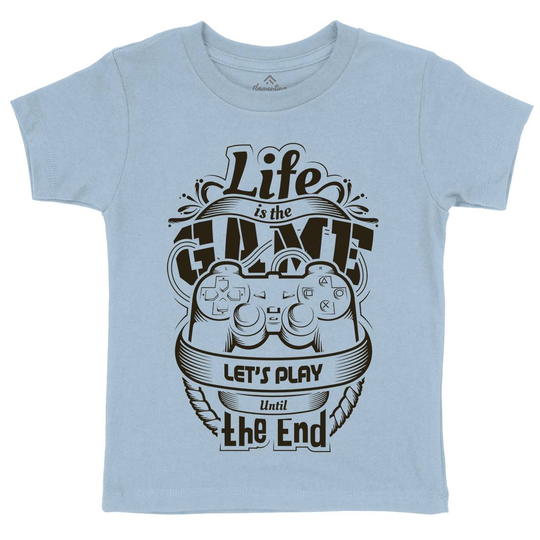 Life Is Game Kids Organic Crew Neck T-Shirt Geek D055