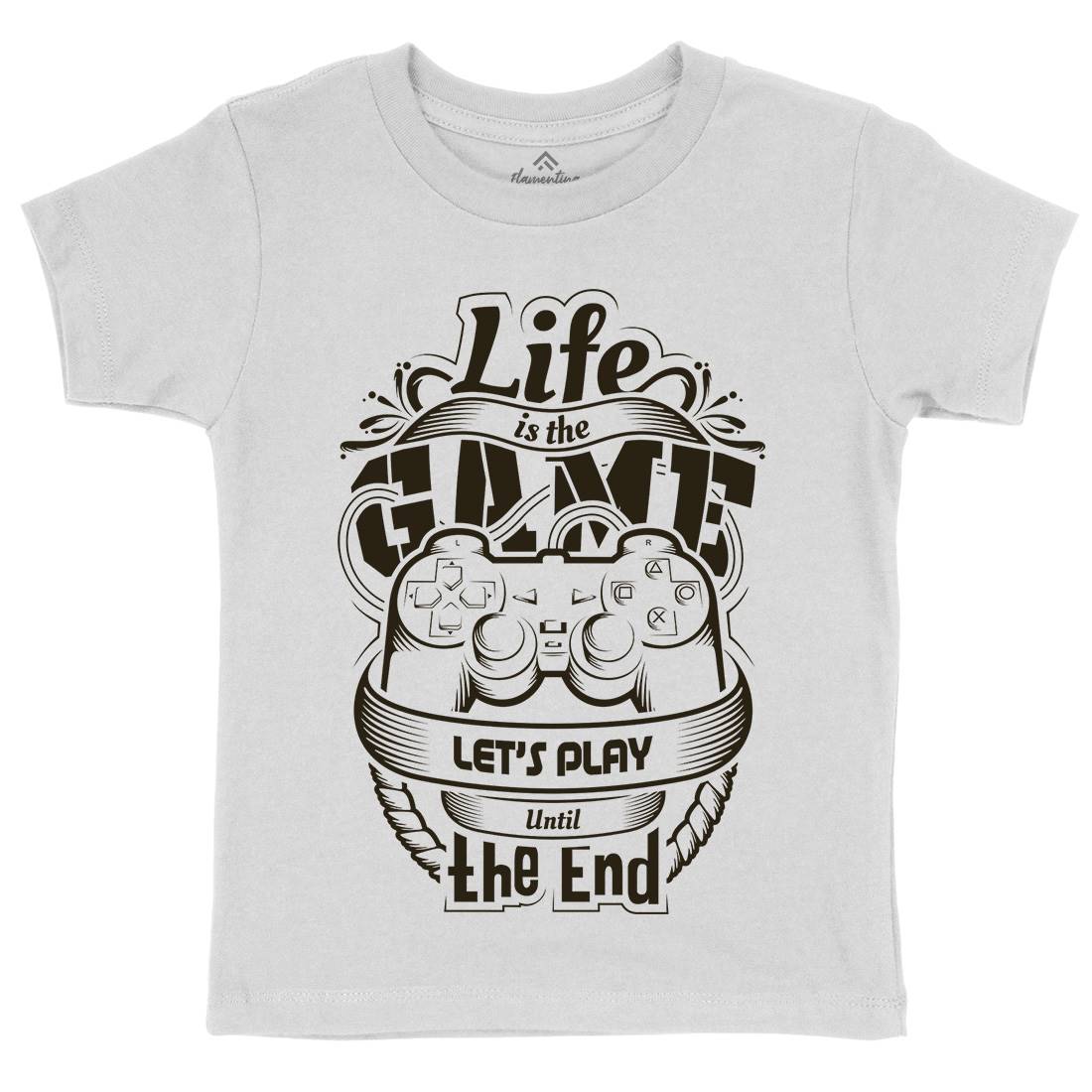 Life Is Game Kids Crew Neck T-Shirt Geek D055