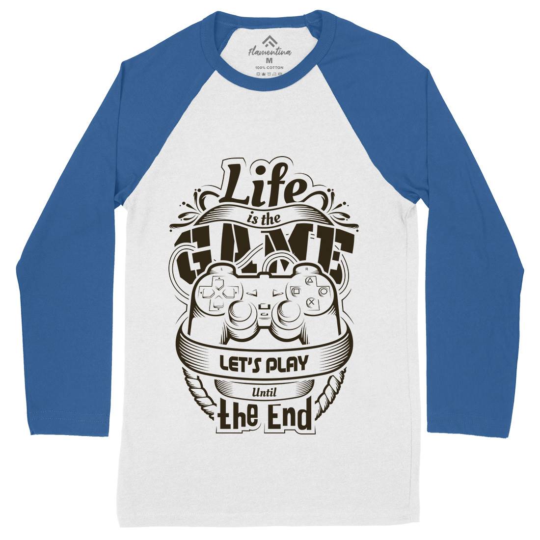 Life Is Game Mens Long Sleeve Baseball T-Shirt Geek D055