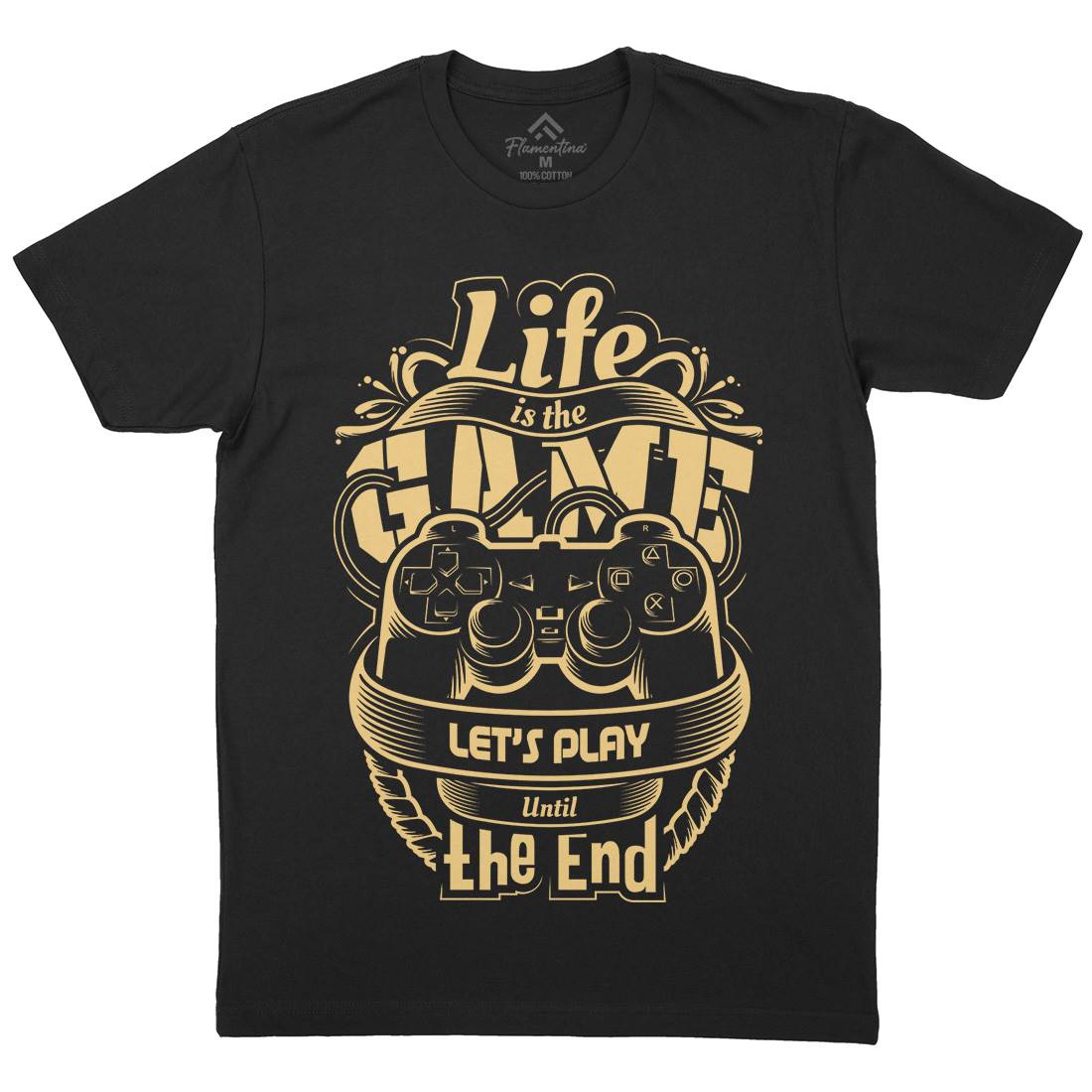 Life Is Game Mens Crew Neck T-Shirt Geek D055