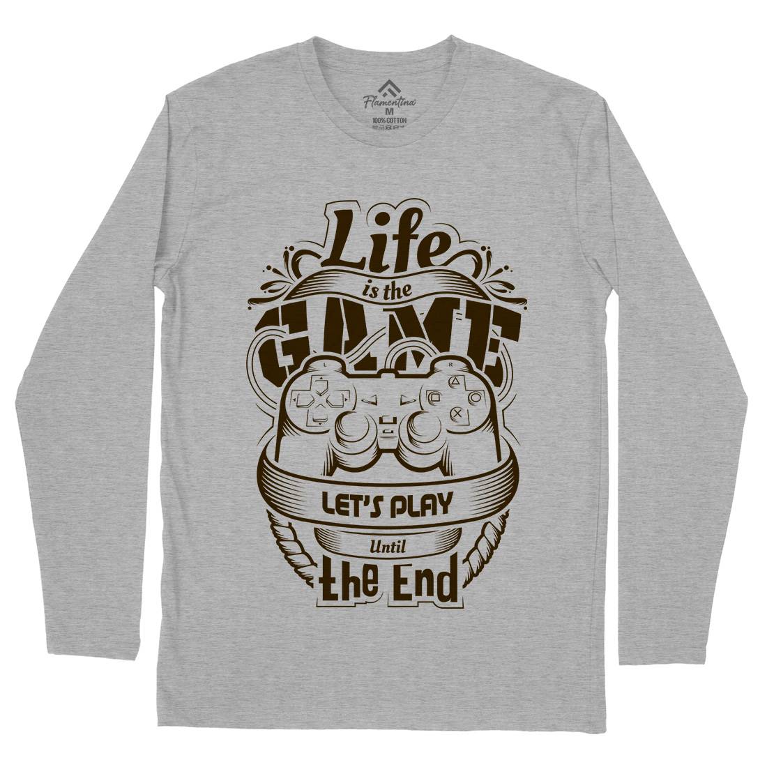 Life Is Game Mens Long Sleeve T-Shirt Geek D055