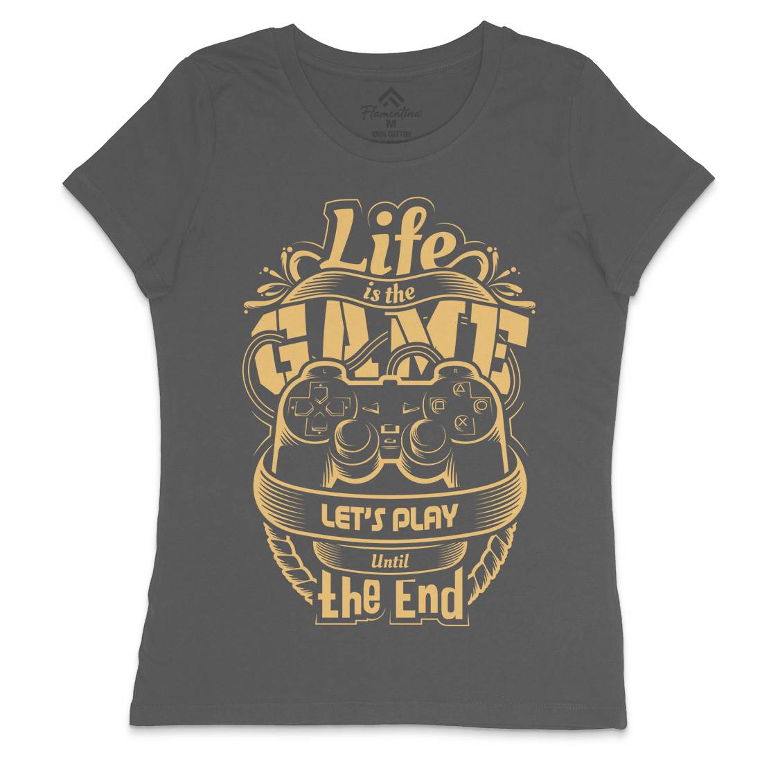 Life Is Game Womens Crew Neck T-Shirt Geek D055
