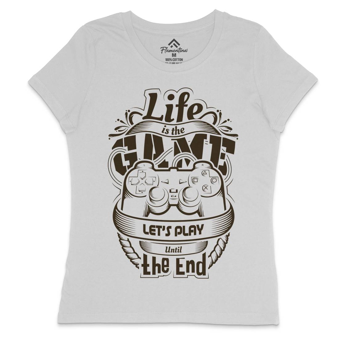 Life Is Game Womens Crew Neck T-Shirt Geek D055