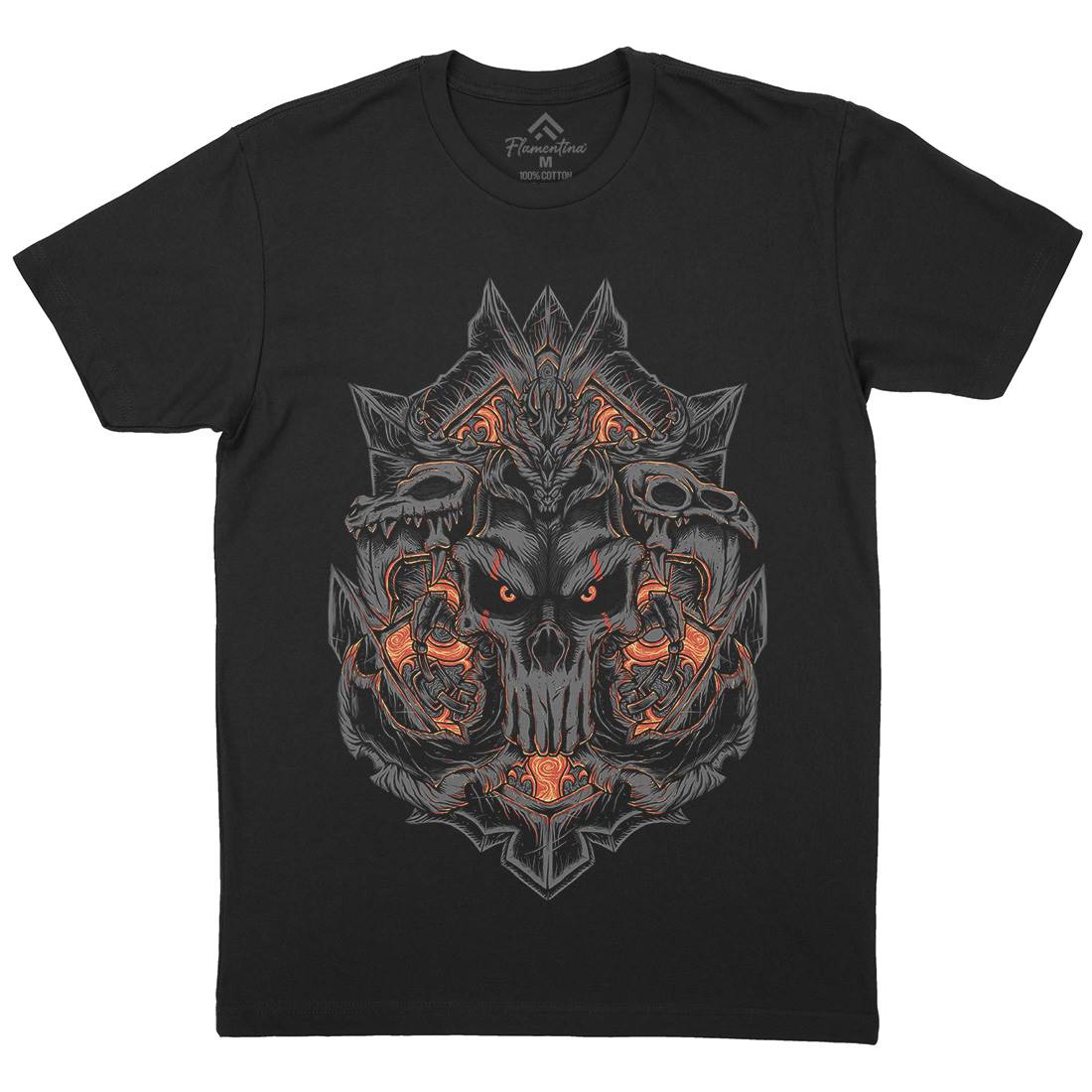 Mask War Mens Organic Crew Neck T-Shirt Horror D058