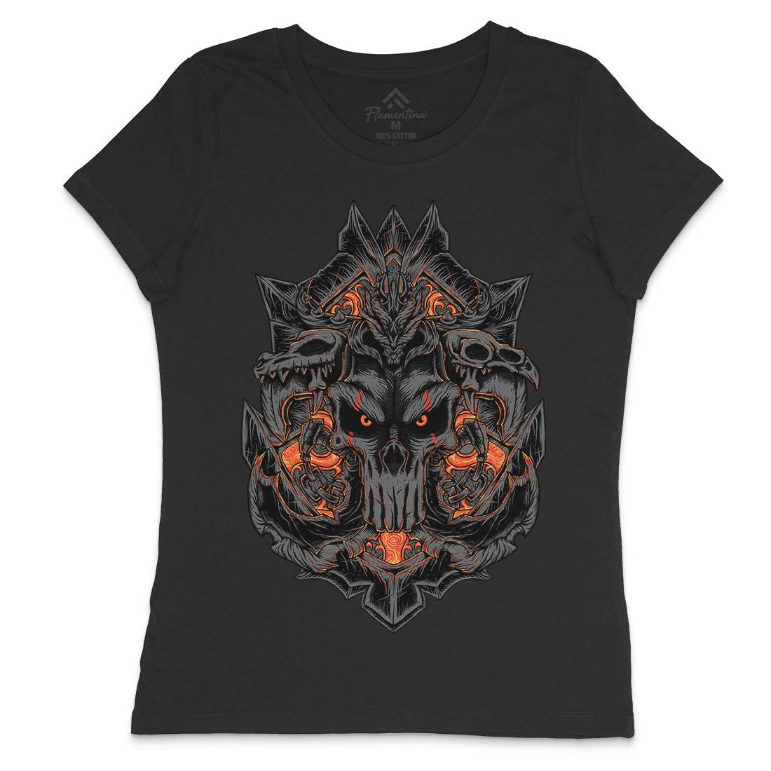 Mask War Womens Crew Neck T-Shirt Horror D058