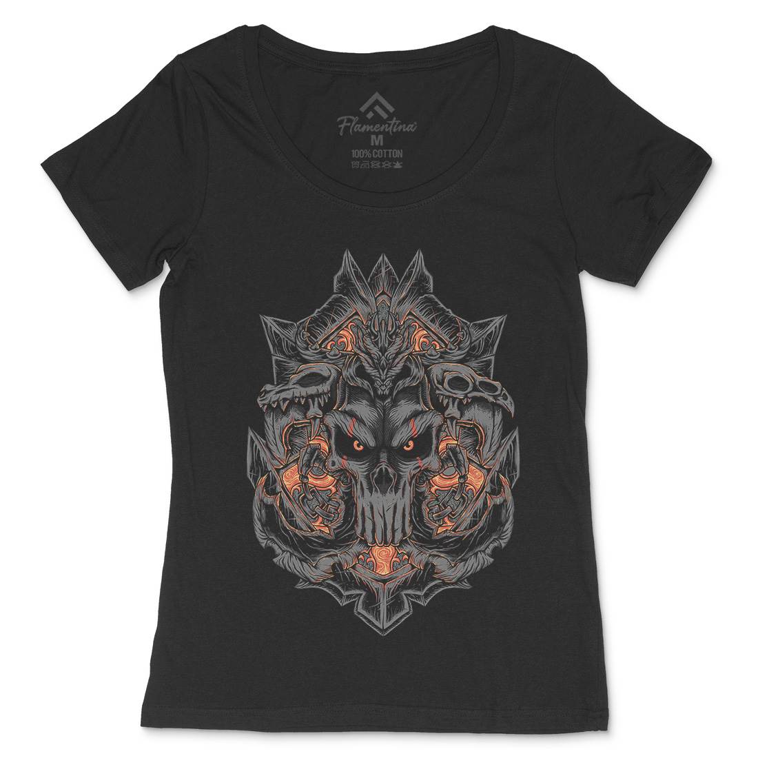 Mask War Womens Scoop Neck T-Shirt Horror D058