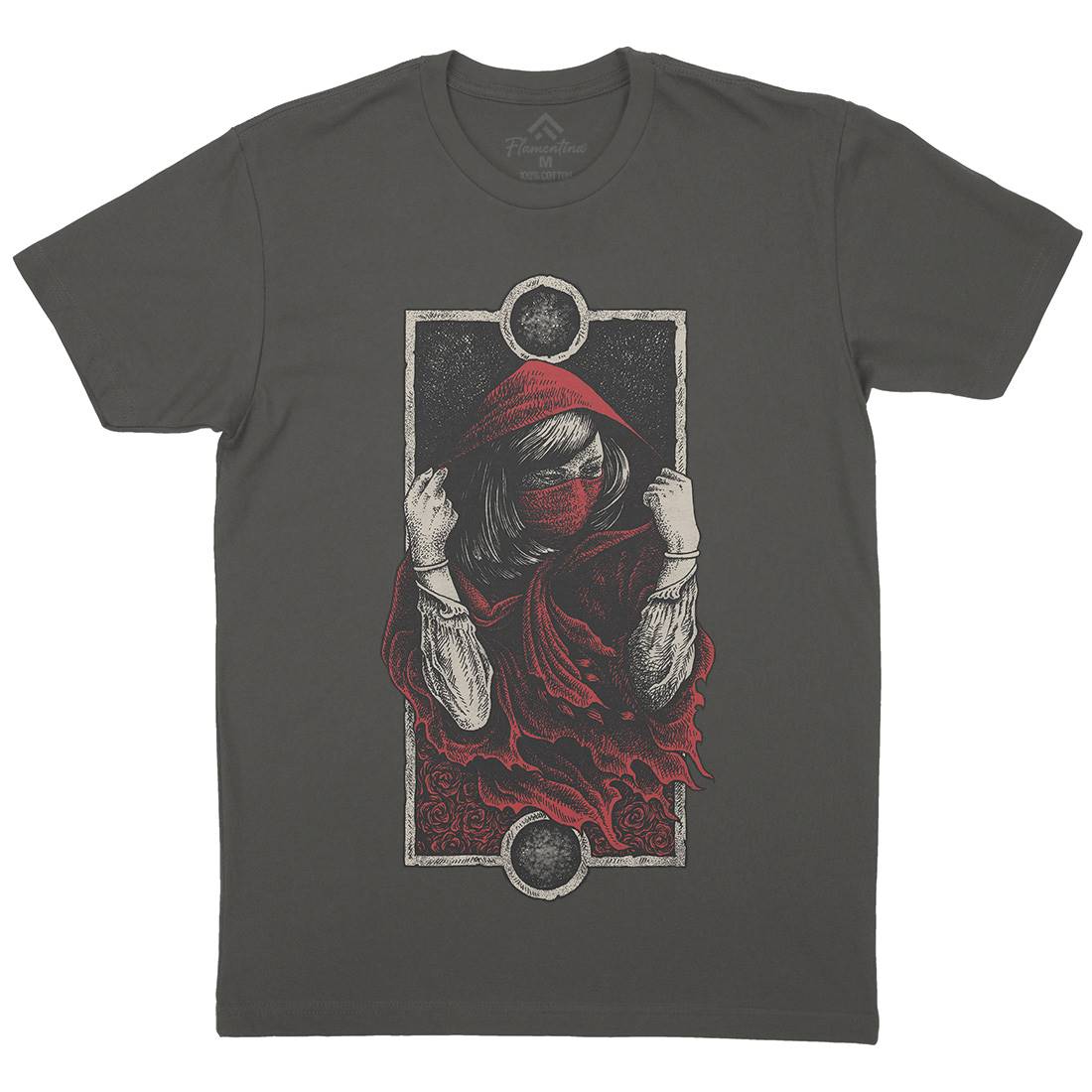 Red Hood Girl Mens Organic Crew Neck T-Shirt Horror D059