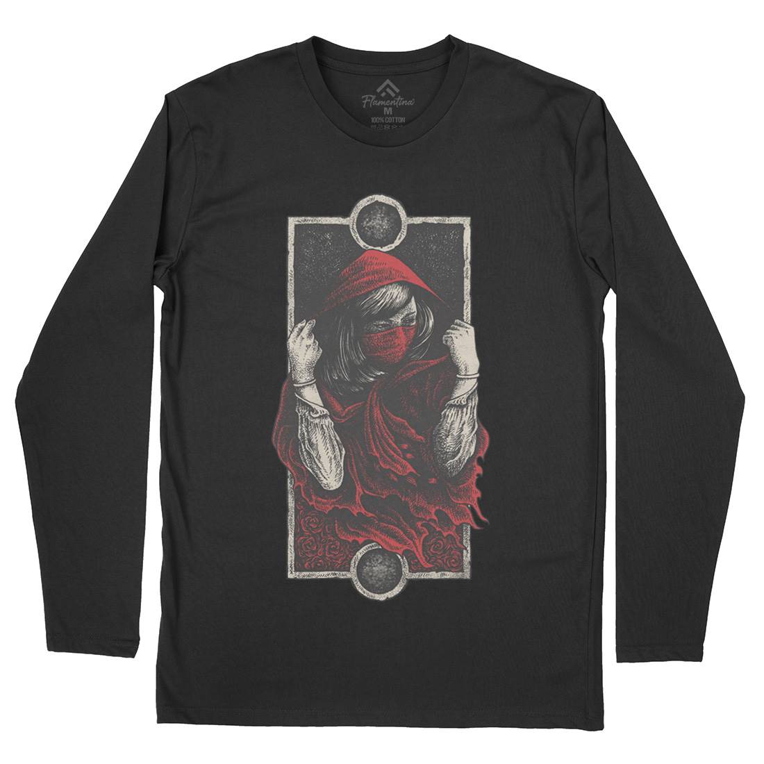 Red Hood Girl Mens Long Sleeve T-Shirt Horror D059