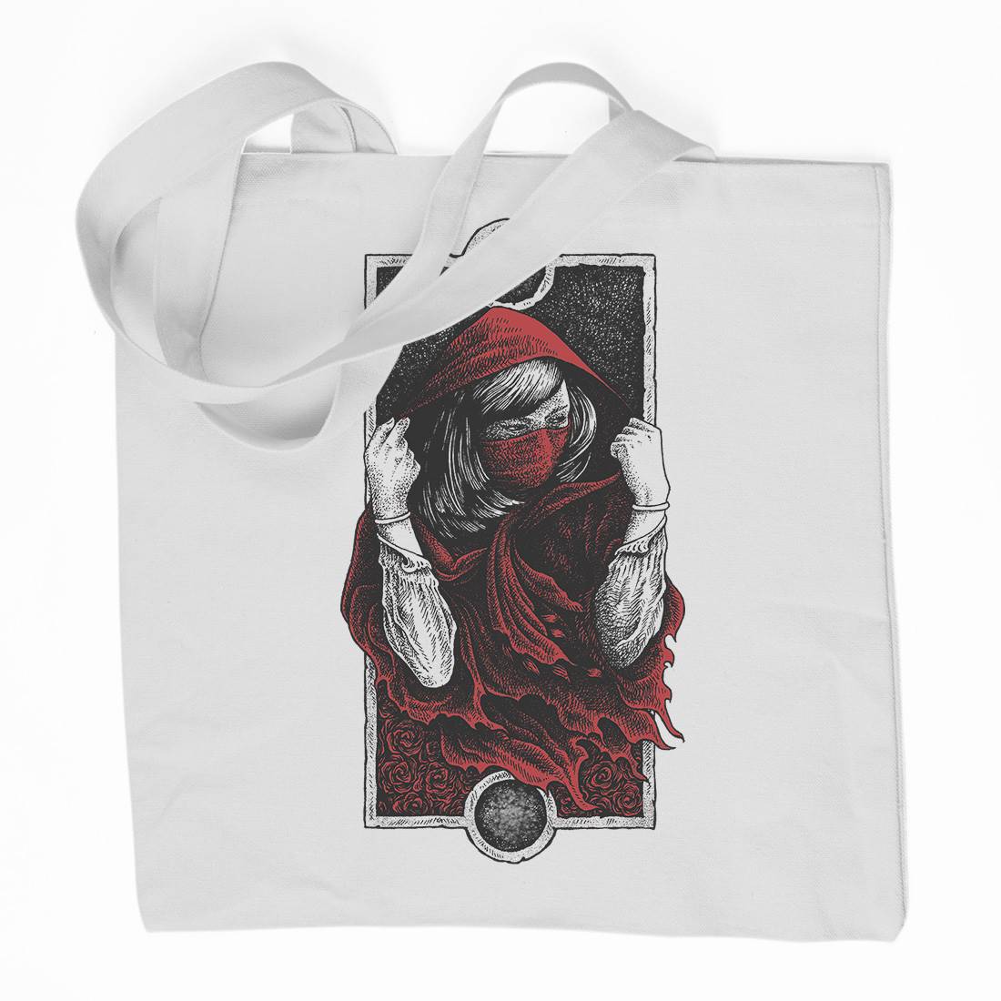 Red Hood Girl Organic Premium Cotton Tote Bag Horror D059