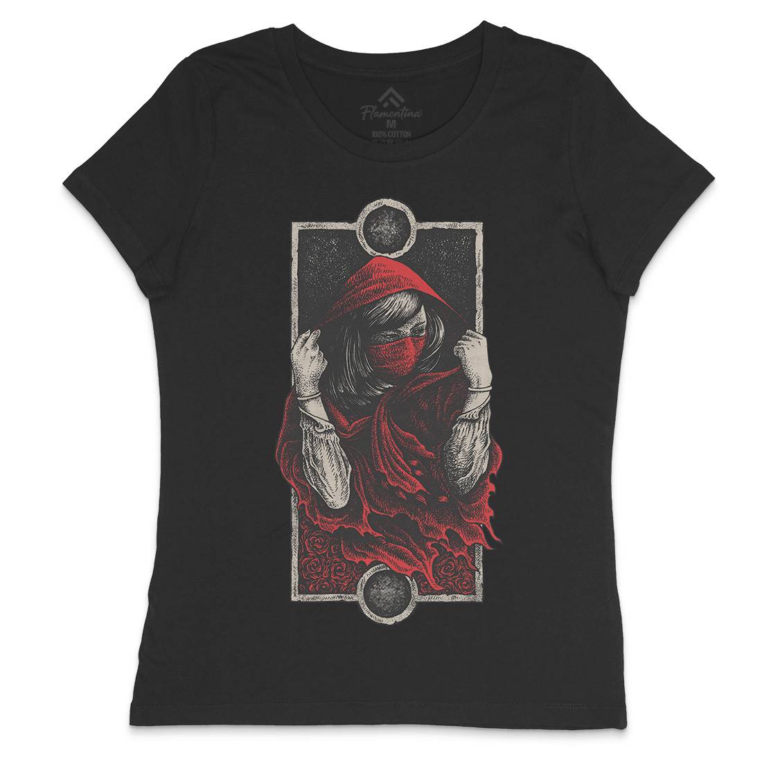 Red Hood Girl Womens Crew Neck T-Shirt Horror D059