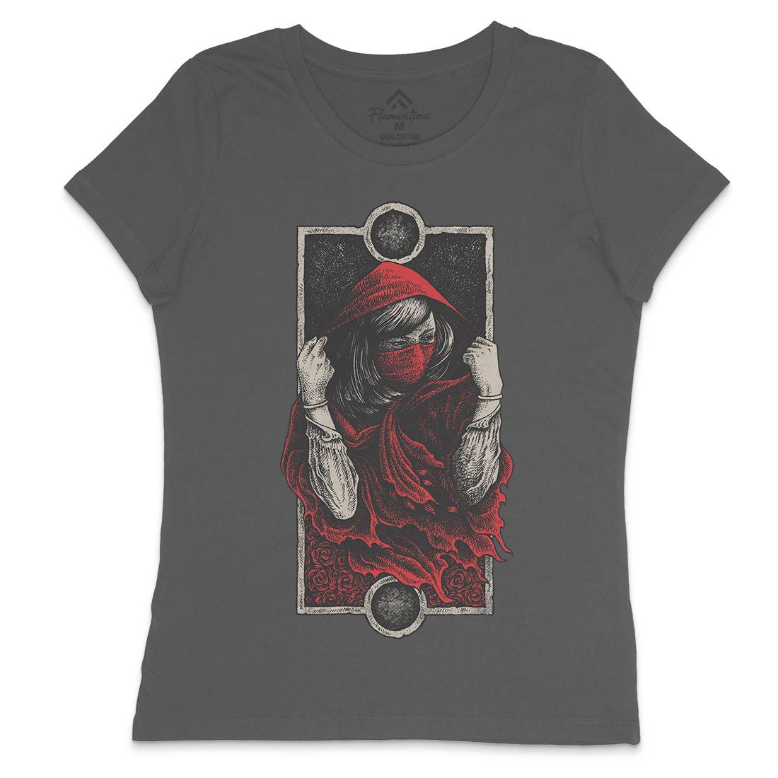Red Hood Girl Womens Crew Neck T-Shirt Horror D059