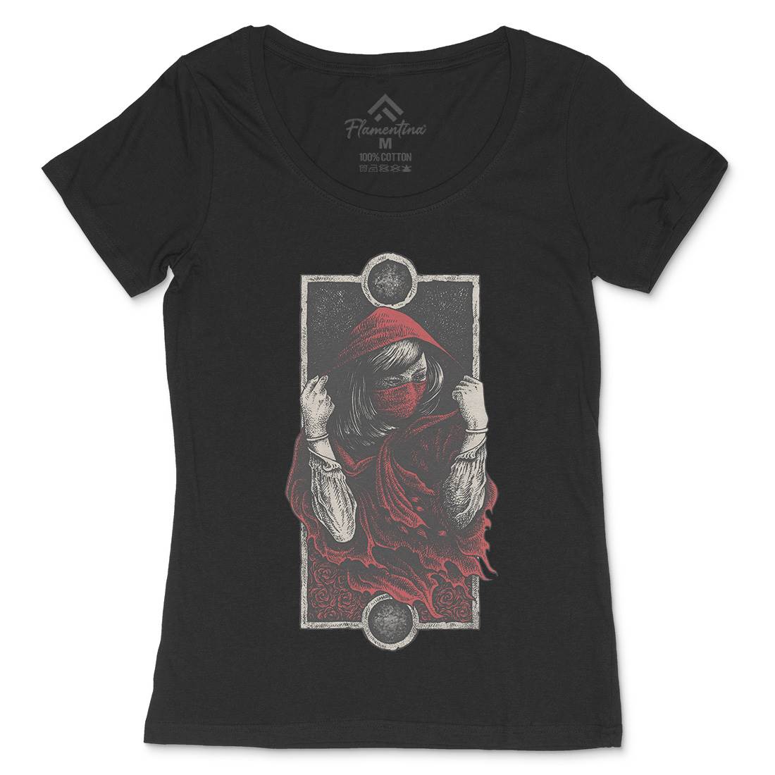 Red Hood Girl Womens Scoop Neck T-Shirt Horror D059