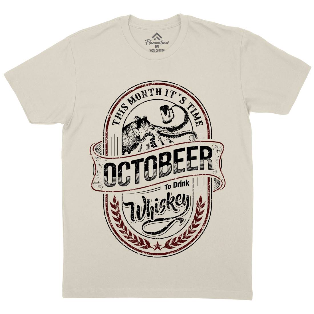 Octobeer Mens Organic Crew Neck T-Shirt Drinks D061