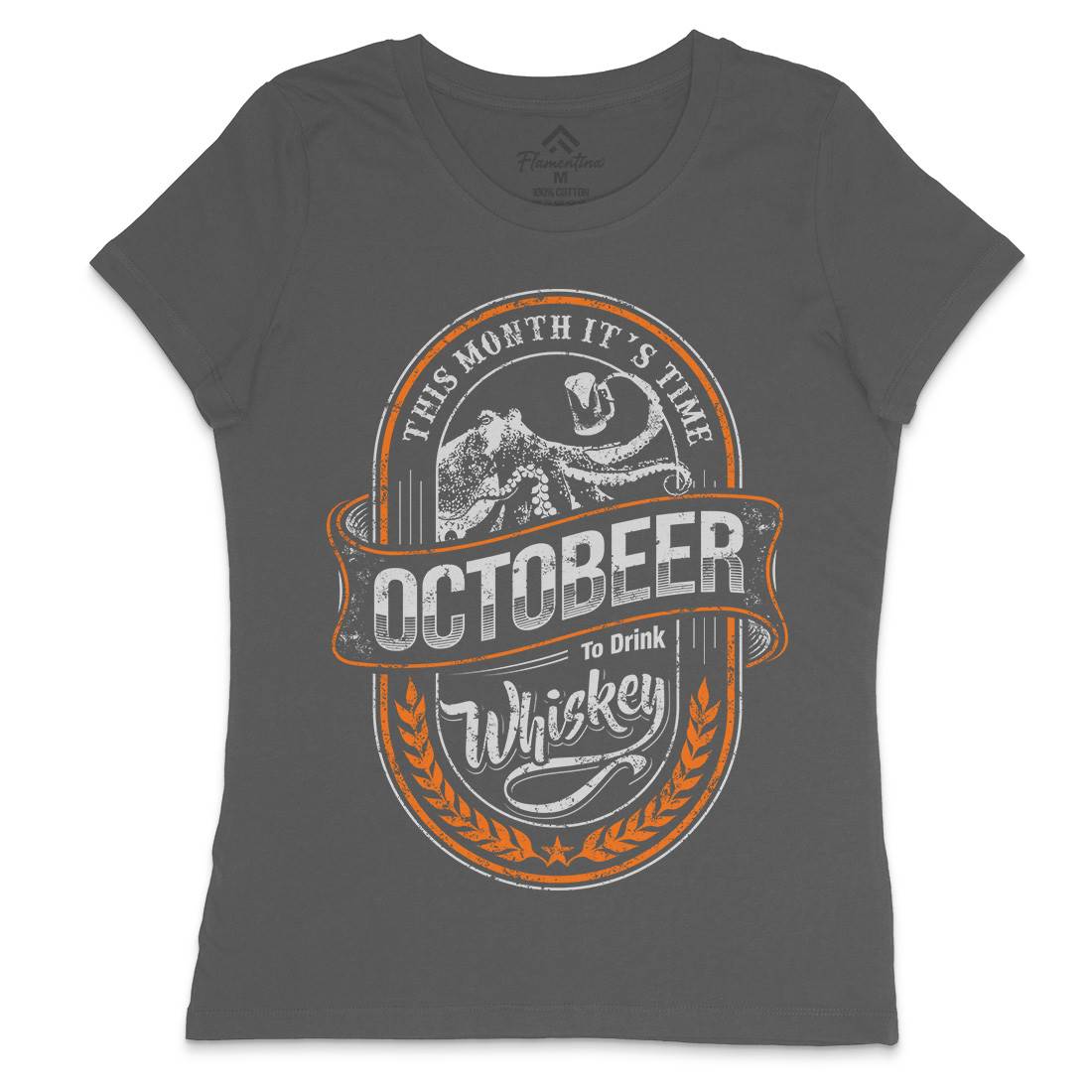 Octobeer Womens Crew Neck T-Shirt Drinks D061