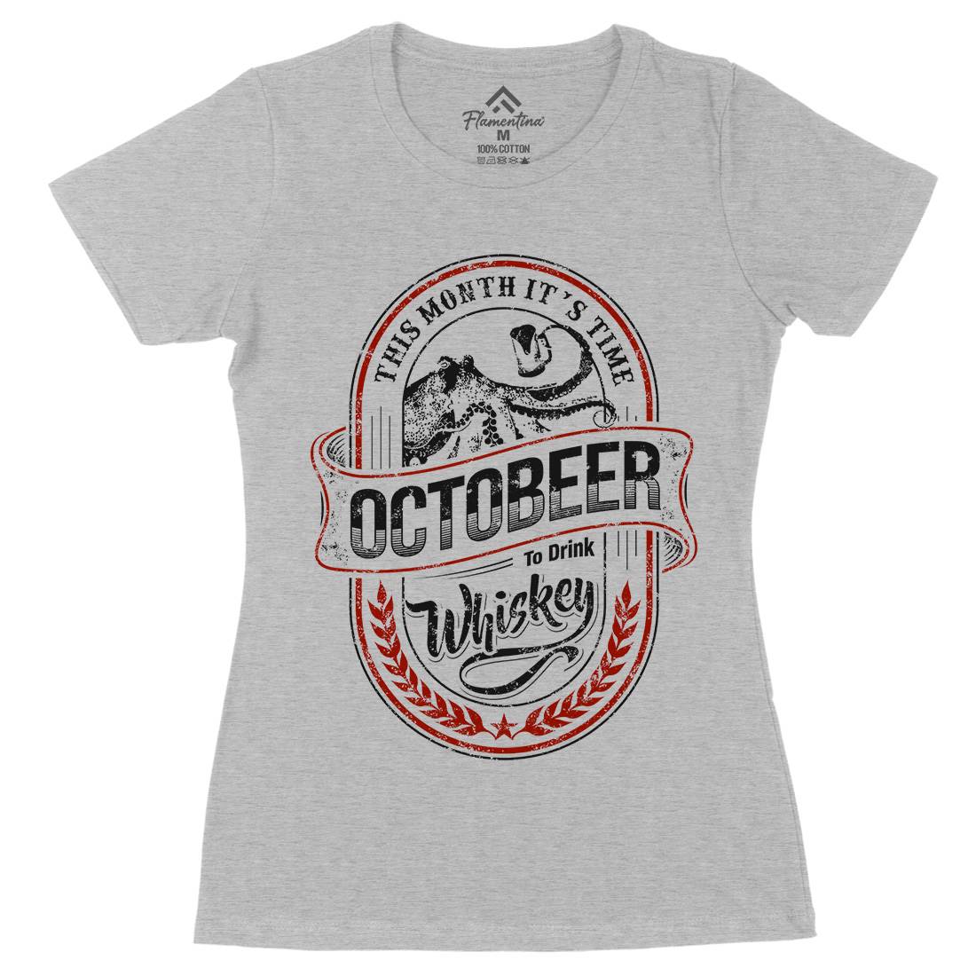 Octobeer Womens Organic Crew Neck T-Shirt Drinks D061