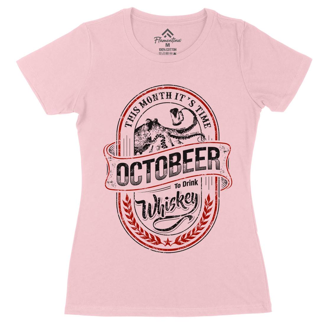 Octobeer Womens Organic Crew Neck T-Shirt Drinks D061