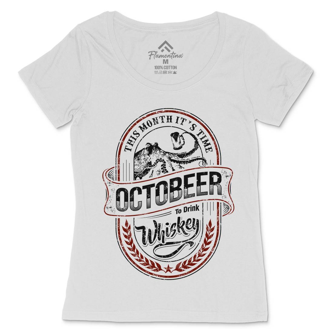 Octobeer Womens Scoop Neck T-Shirt Drinks D061