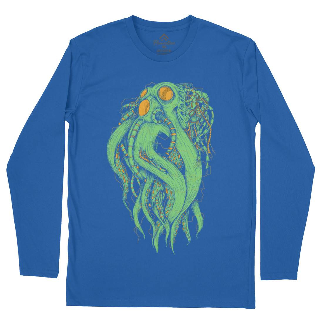 Octopus Robot Mens Long Sleeve T-Shirt Navy D062