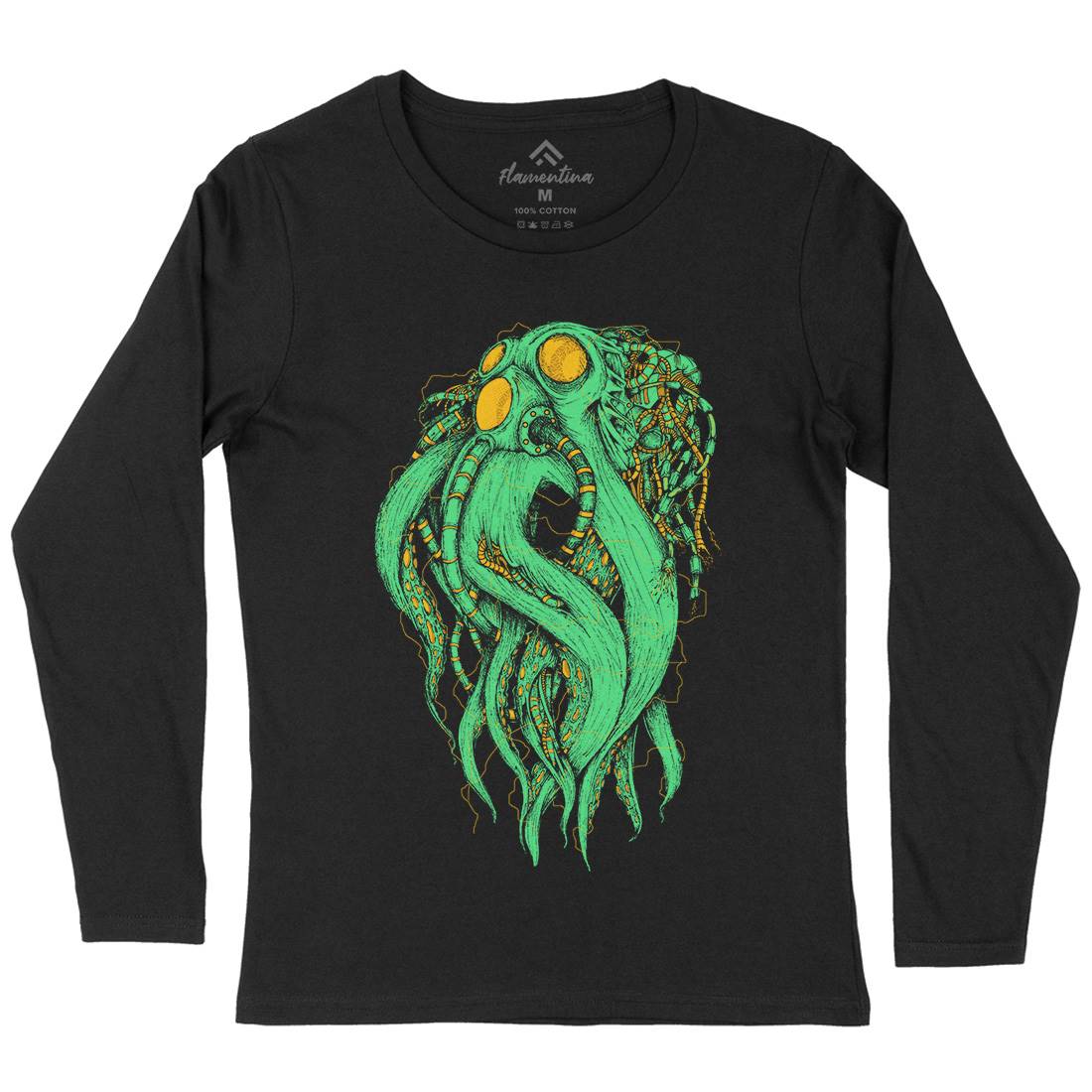 Octopus Robot Womens Long Sleeve T-Shirt Navy D062