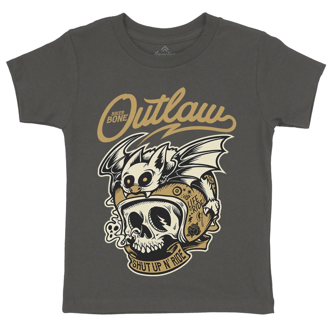 Outlaw Kids Crew Neck T-Shirt Motorcycles D063