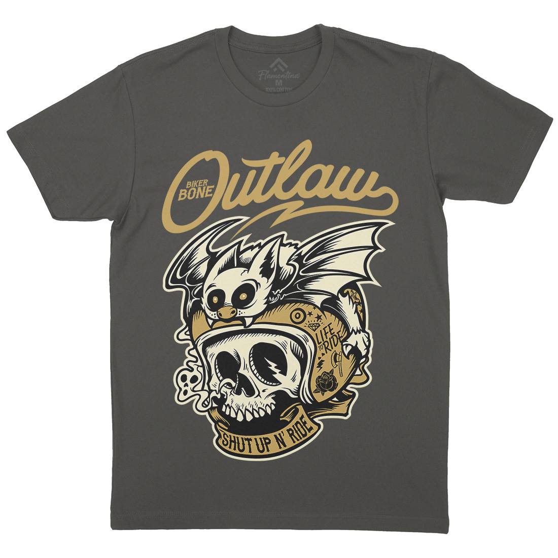 Outlaw Mens Crew Neck T-Shirt Motorcycles D063