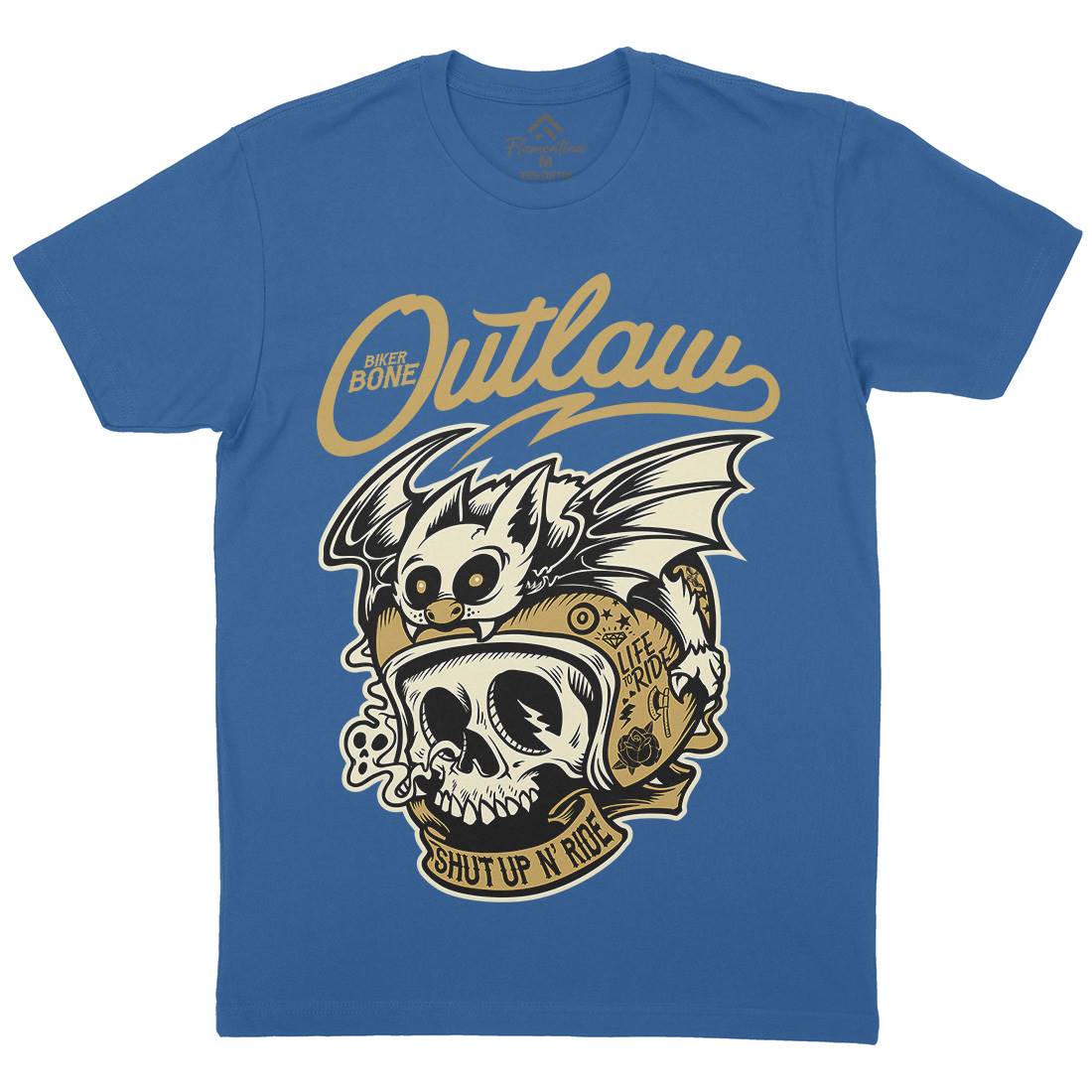 Outlaw Mens Organic Crew Neck T-Shirt Motorcycles D063
