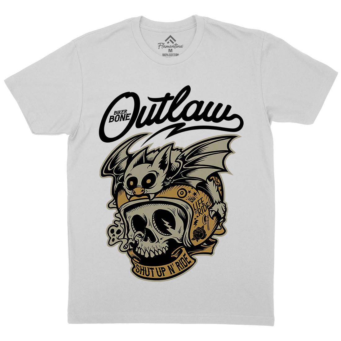 Outlaw Mens Crew Neck T-Shirt Motorcycles D063