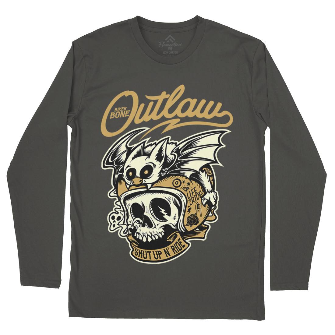 Outlaw Mens Long Sleeve T-Shirt Motorcycles D063