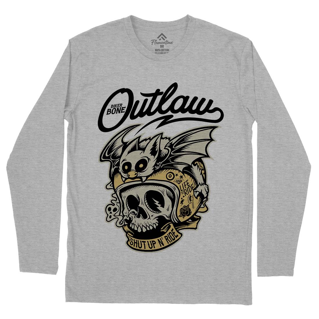 Outlaw Mens Long Sleeve T-Shirt Motorcycles D063