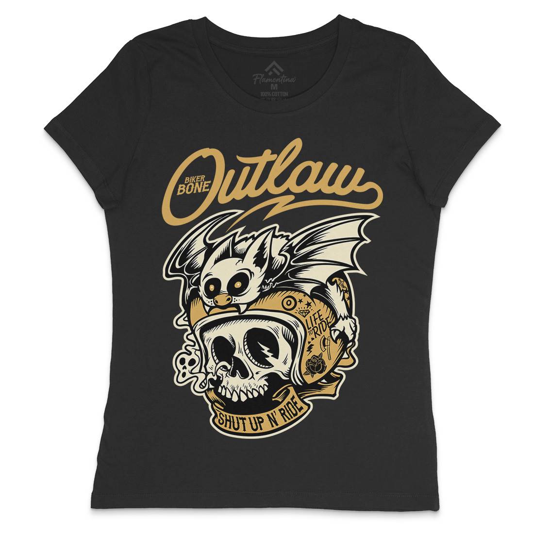 Outlaw Womens Crew Neck T-Shirt Motorcycles D063
