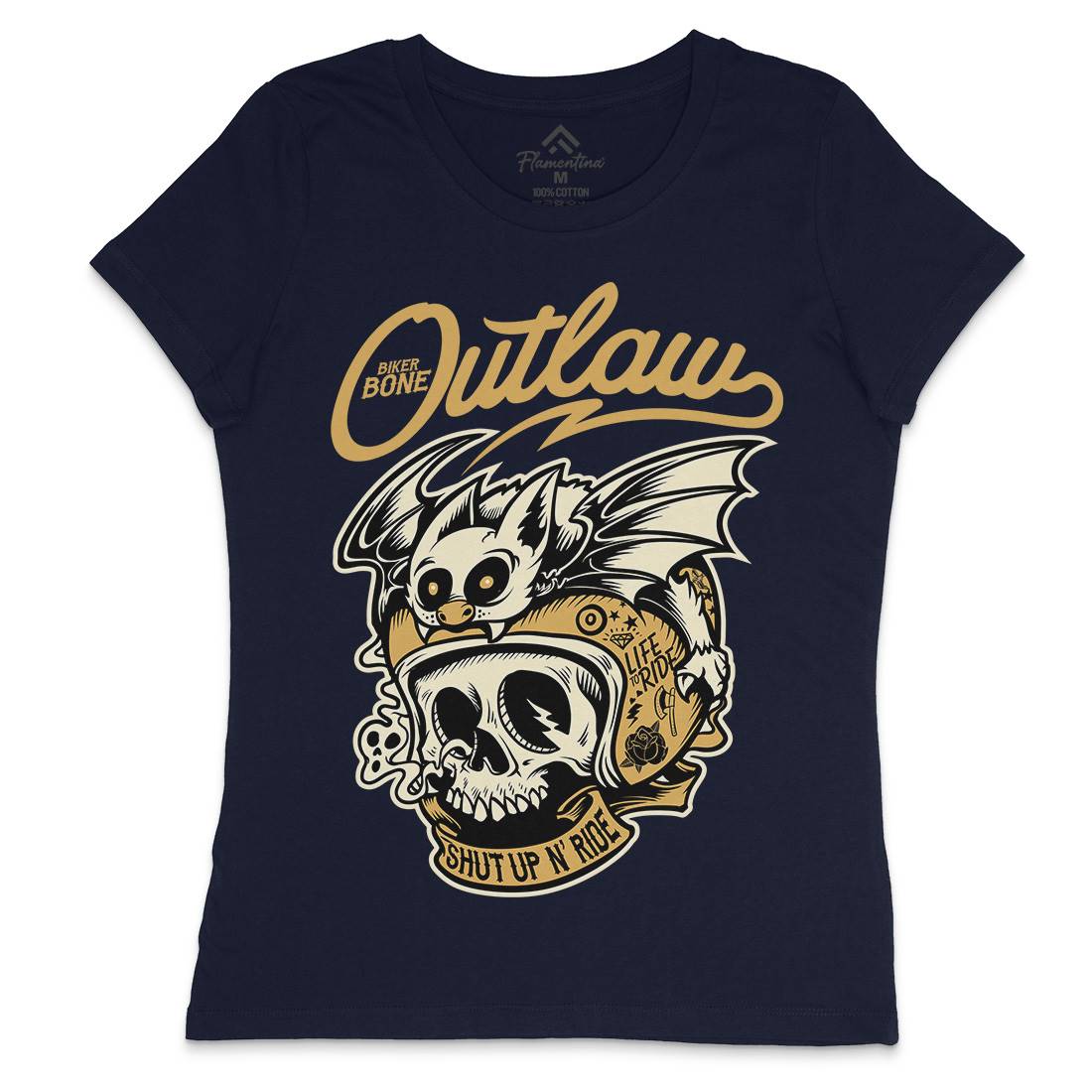 Outlaw Womens Crew Neck T-Shirt Motorcycles D063