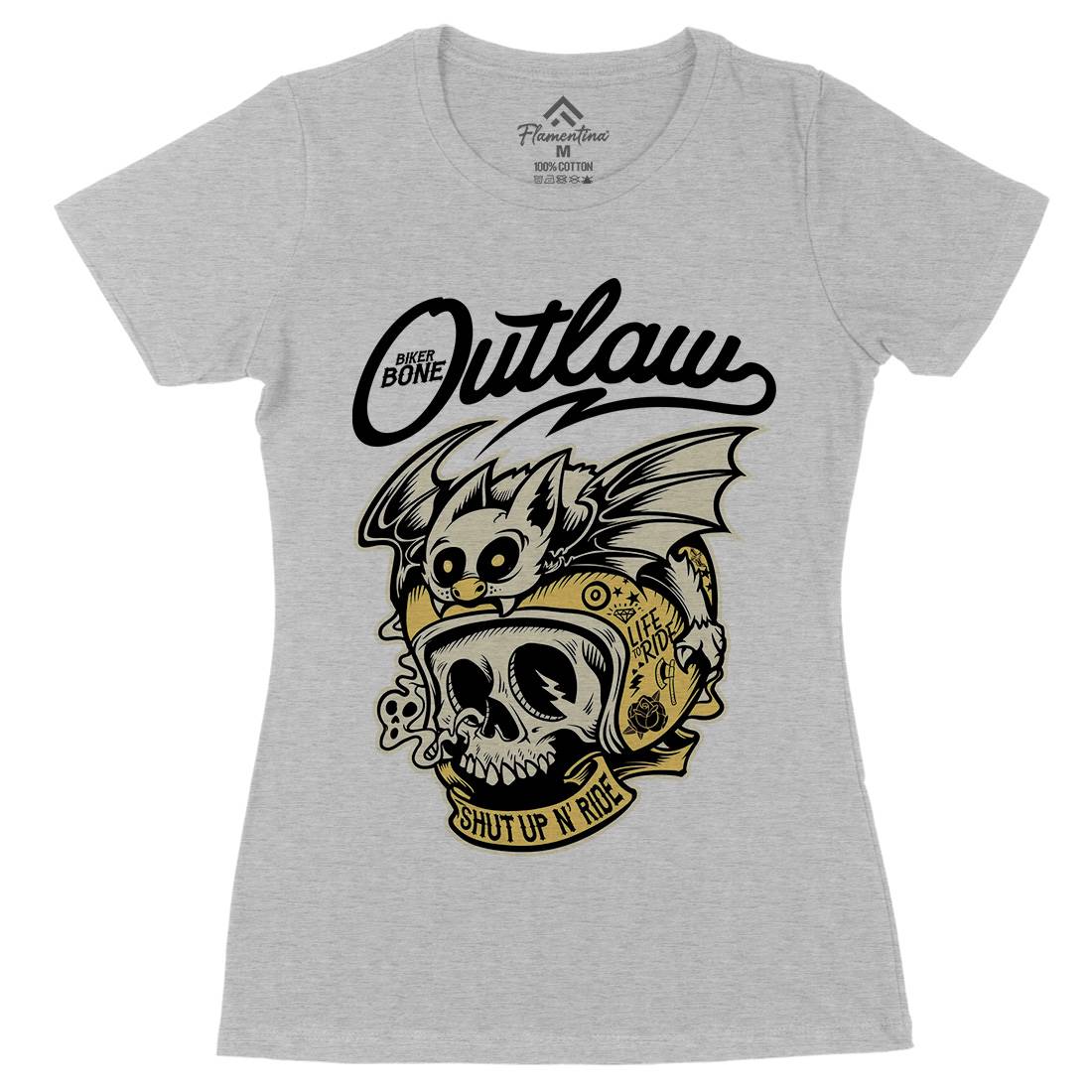 Outlaw Womens Organic Crew Neck T-Shirt Motorcycles D063