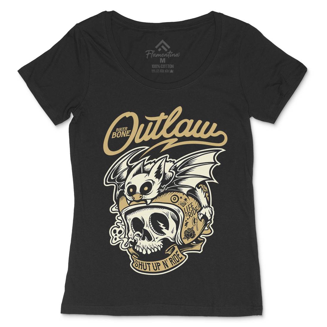 Outlaw Womens Scoop Neck T-Shirt Motorcycles D063