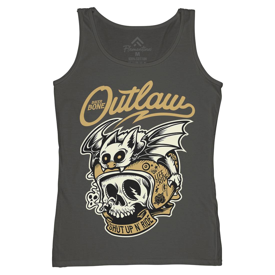 Outlaw Womens Organic Tank Top Vest Motorcycles D063