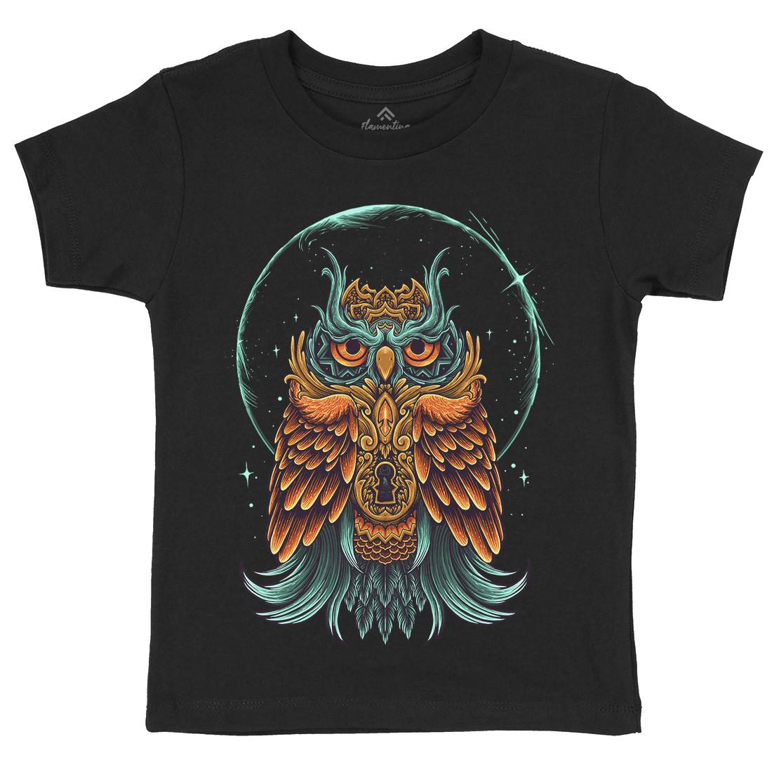 Owl Kids Organic Crew Neck T-Shirt Animals D064