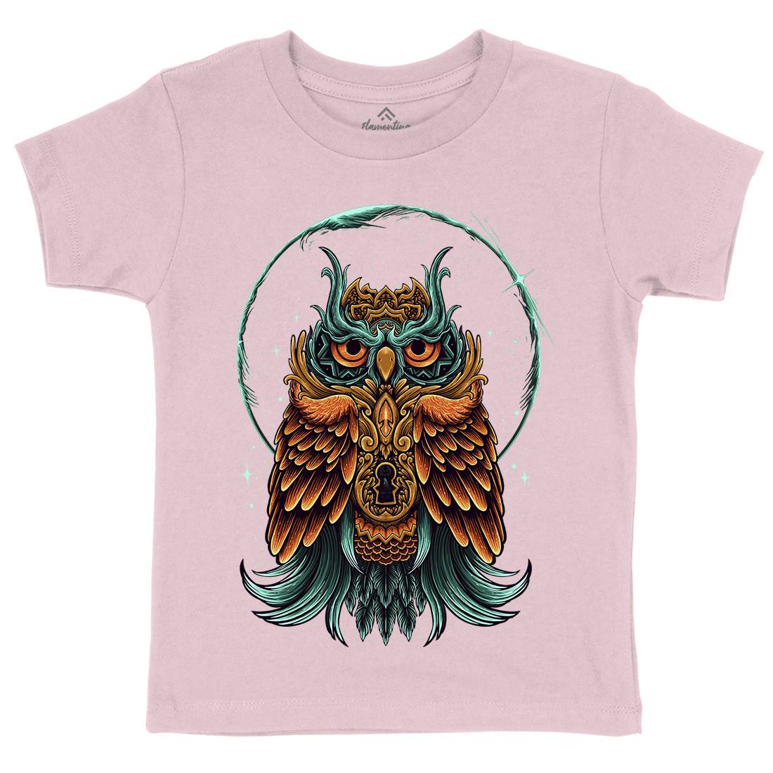 Owl Kids Crew Neck T-Shirt Animals D064