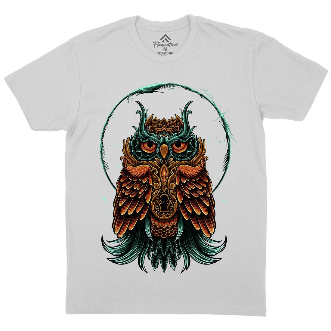 Owl Mens Crew Neck T-Shirt Animals D064