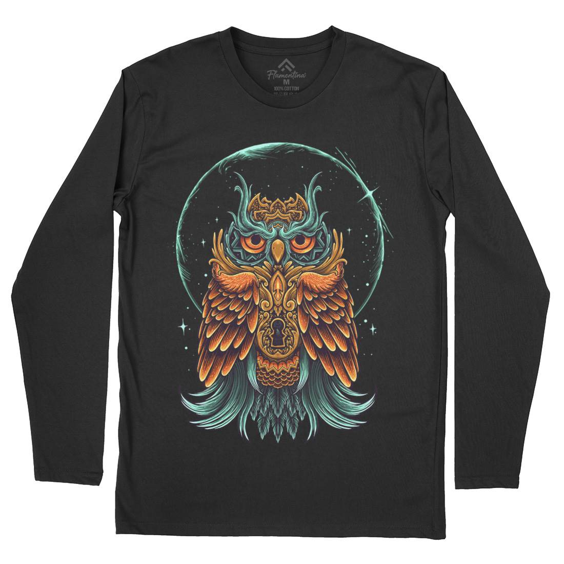 Owl Mens Long Sleeve T-Shirt Animals D064
