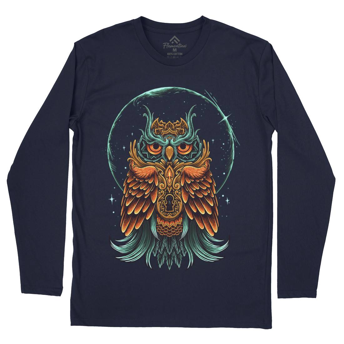 Owl Mens Long Sleeve T-Shirt Animals D064