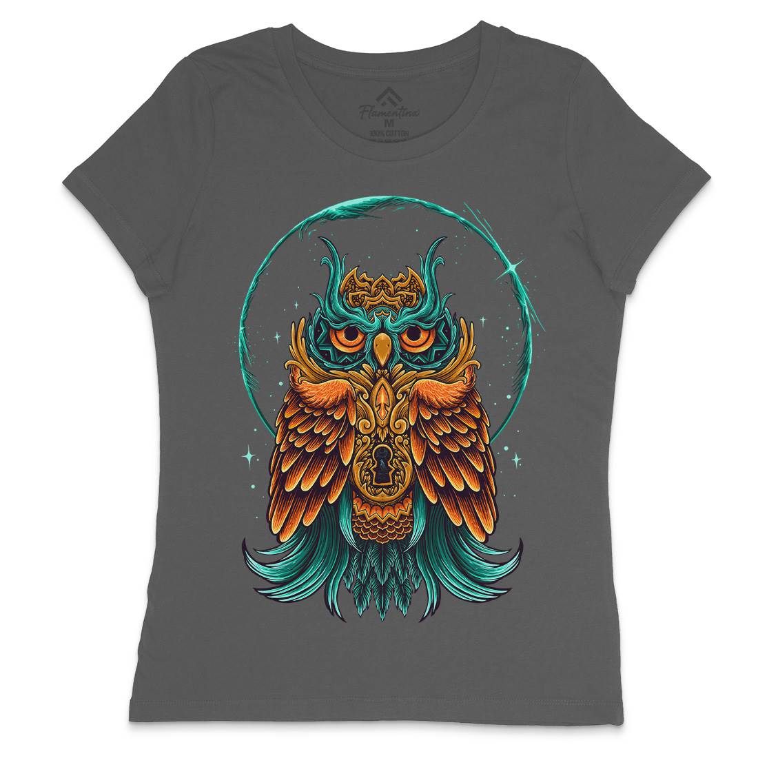 Owl Womens Crew Neck T-Shirt Animals D064