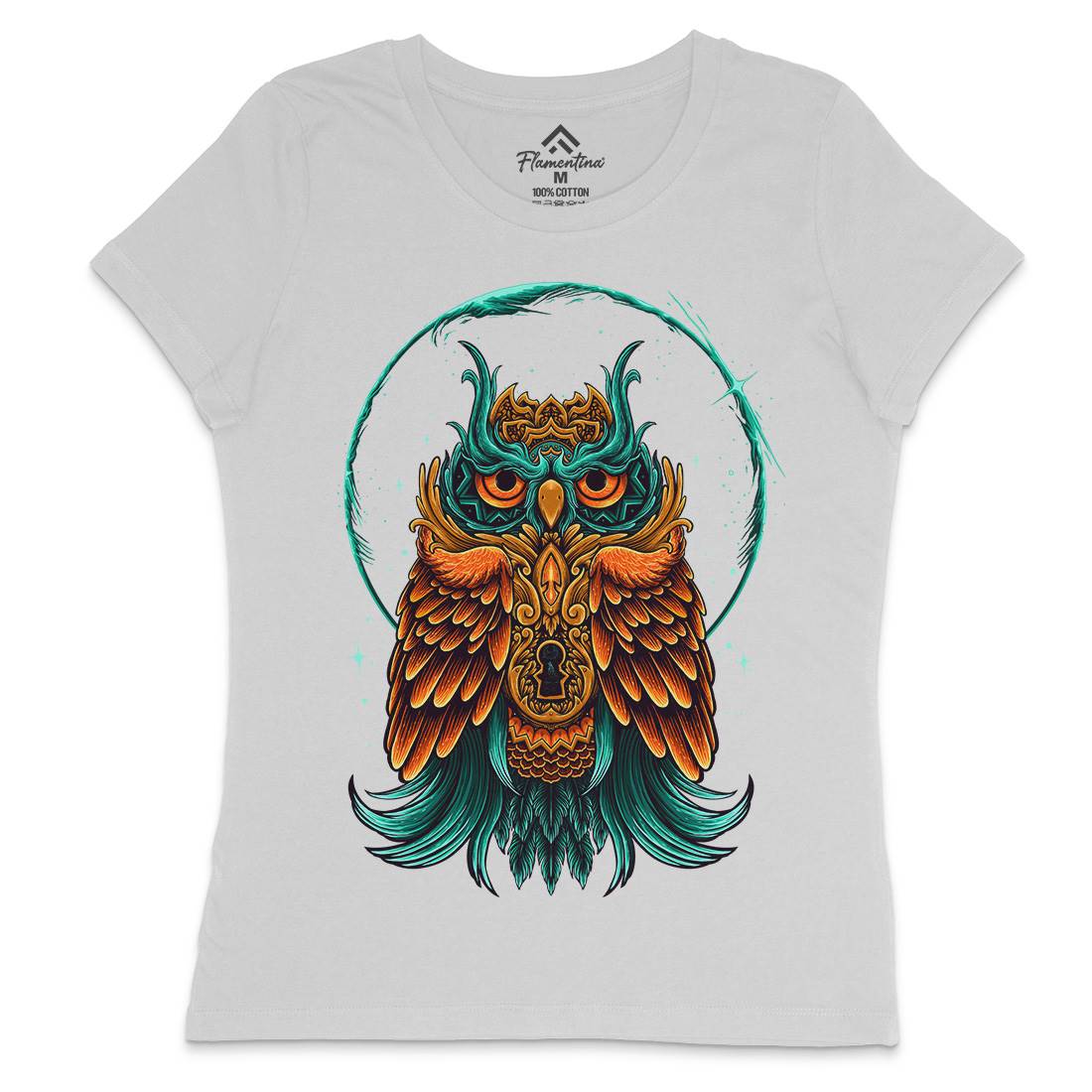 Owl Womens Crew Neck T-Shirt Animals D064
