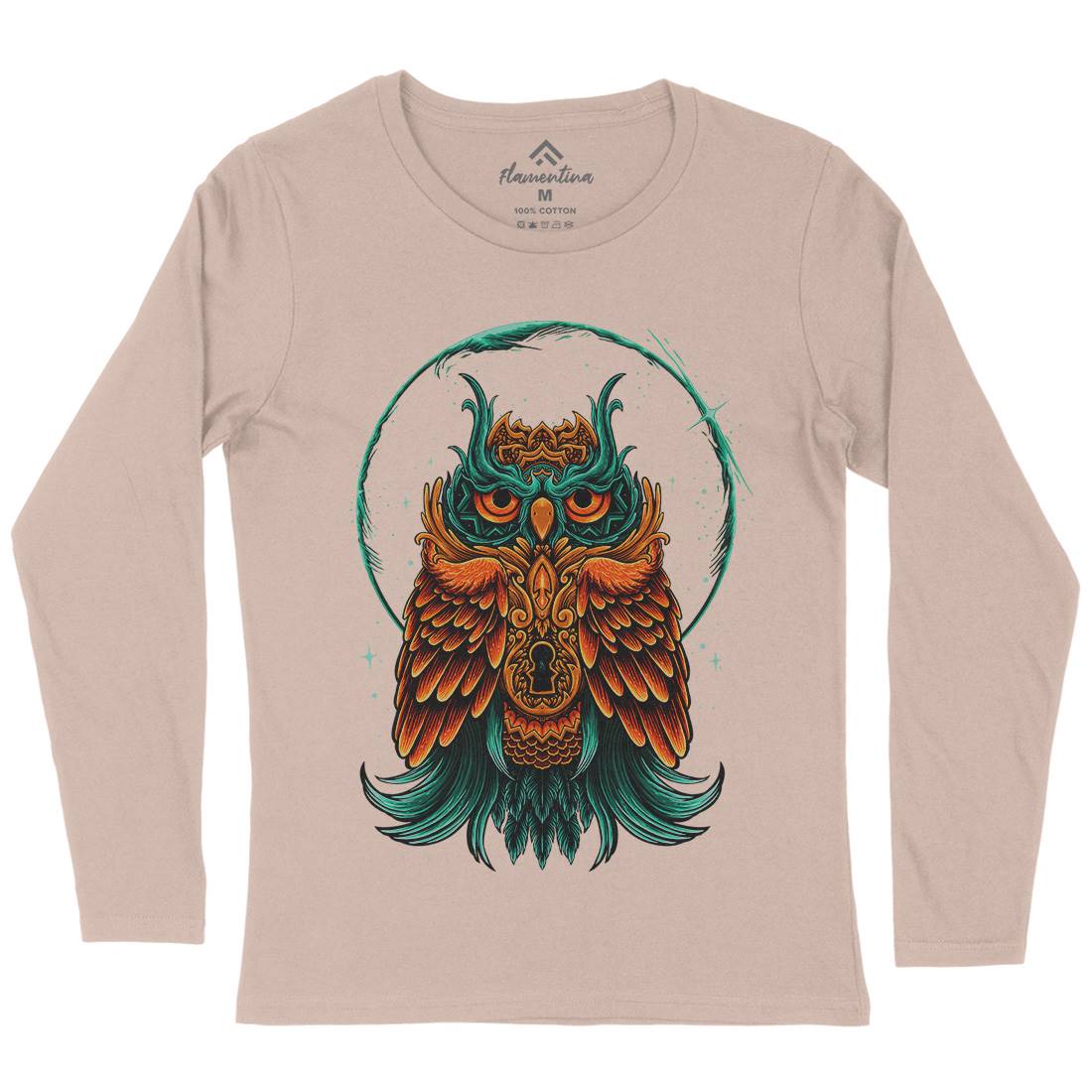 Owl Womens Long Sleeve T-Shirt Animals D064