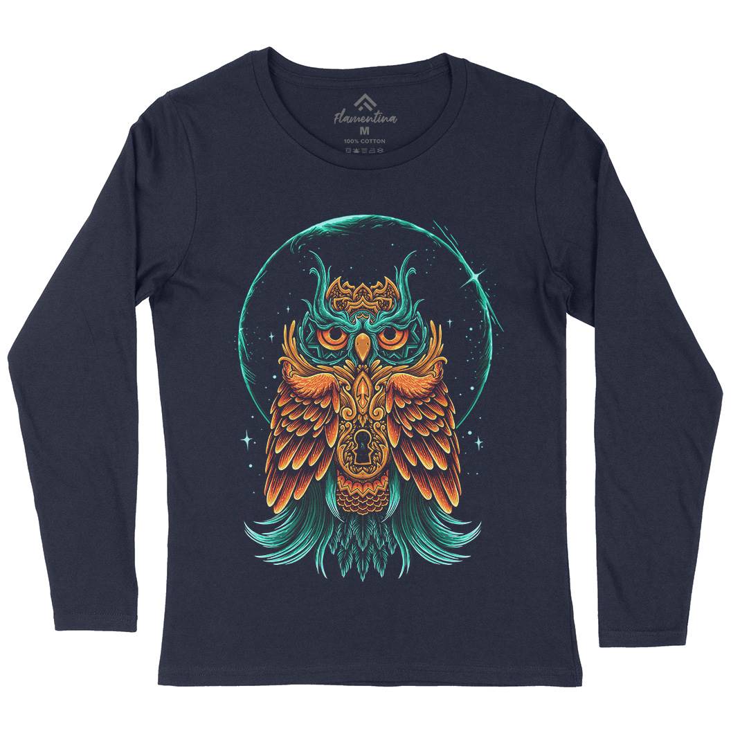 Owl Womens Long Sleeve T-Shirt Animals D064