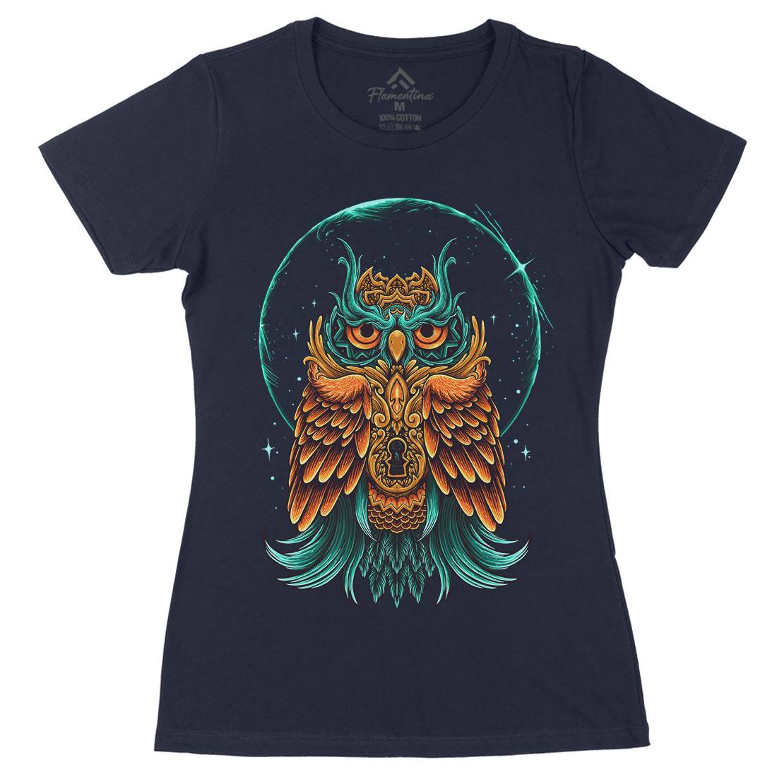 Owl Womens Organic Crew Neck T-Shirt Animals D064