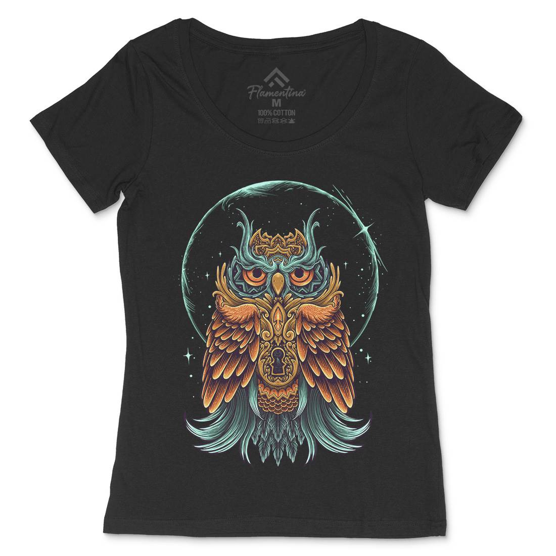 Owl Womens Scoop Neck T-Shirt Animals D064