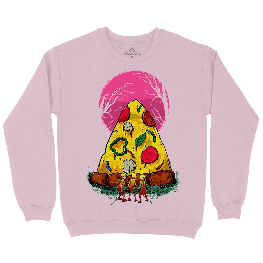 Pizza Monster Kids Crew Neck Sweatshirt Food D065