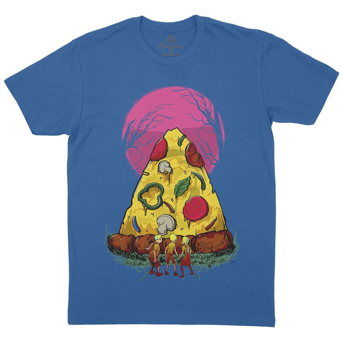 Pizza Monster Mens Crew Neck T-Shirt Food D065