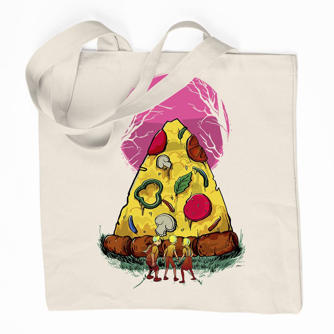Pizza Monster Organic Premium Cotton Tote Bag Food D065